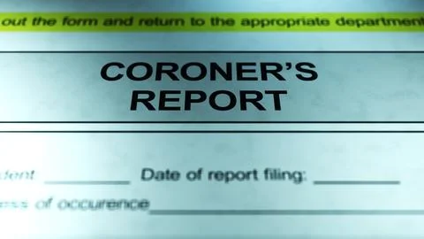 Dramatic Lighting over Generic Coroner's Report Form0 Stock Photos