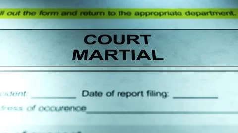 Dramatic Lighting over Generic Military Court Martial Form0 Stock Photos