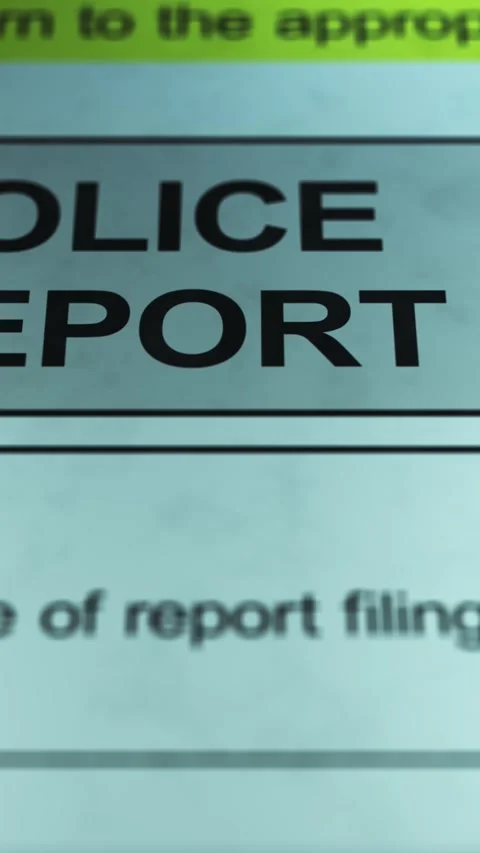 Dramatic Lighting over Generic Missing Police Report Form - Vertical Stock Footage 328522520