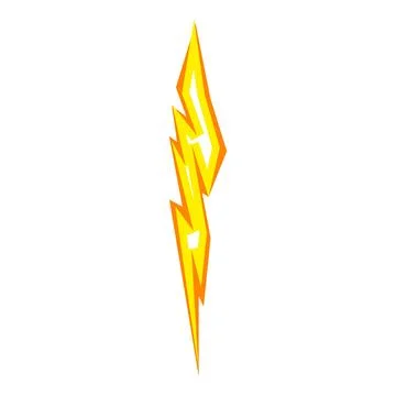 Dramatic lightning bolt icon cartoon vector. Storm weather Stock Illustration