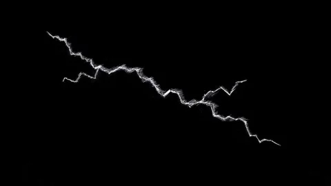 Dramatic lightning bolt progression in night sky captured in high definition Stock Footage 314964411