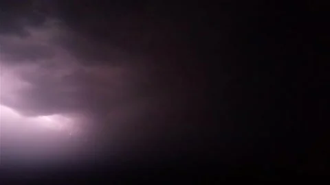 Dramatic Lightning Bolt Striking Through Dark Night Storm Clouds Stock Footage 339316982