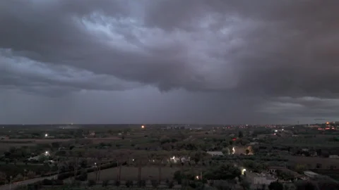Dramatic Lightning Bolts Over Italian Countryside - Part 1 Stock Footage 331860118