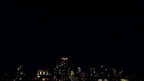 Dramatic lightning flashes over the Toronto Vídeo Stock 347680148