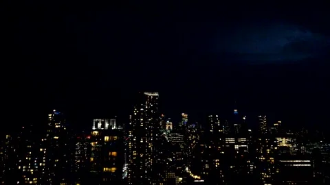 Dramatic lightning flashes over the Toronto 스톡 동영상 347680182