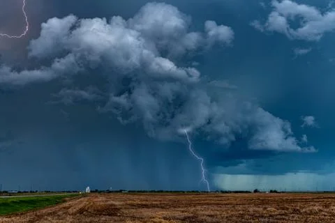 Dramatic Lightning at Night Stock Photos