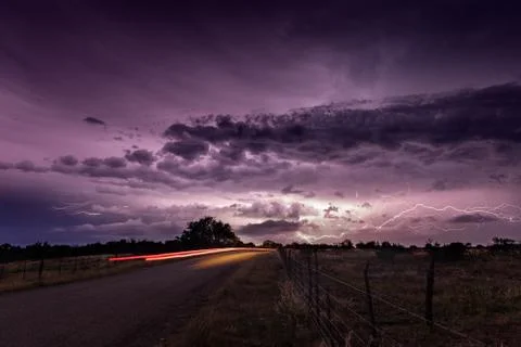 Dramatic Lightning at Night Stock Photos
