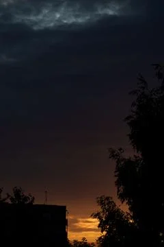 Dramatic Lithuanian sunset Stock Photos
