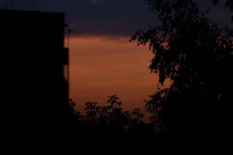 Dramatic Lithuanian sunset 스톡 사진