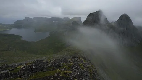 Dramatic Lofoten lanscape Stock Footage 86534364