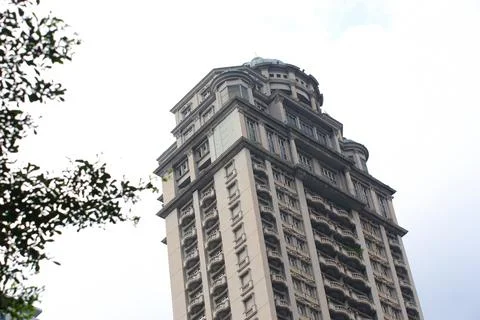 Dramatic Low Angle View of Da Vinci Tower Crown and Dome in Jakarta Stock Photos