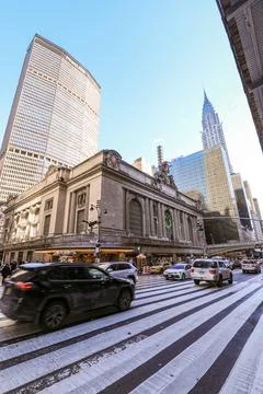 Dramatic low-angle view of Grand Central Terminal Stock Photos