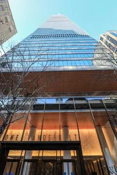 Dramatic low angle view of the One Vanderbilt skyscraper Stock Photos
