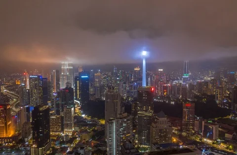 Dramatic Low Cloud at night Stock Footage 121864144