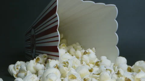 Dramatic macro tube shoot of Fallen Pop Corn 50fps Video stock 156058107