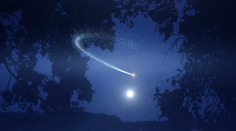 Dramatic magical moon light fairy dust animated background Stock Footage 58056562