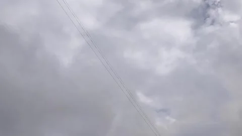 Dramatic majestic amazing blue sky. Puffy fluffy white clouds. Time lapse Stock Footage 285504191
