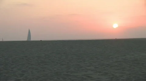 Dramatic Malibu Beach Sunset Stock Footage 146905