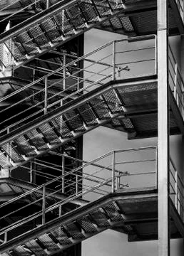 Dramatic metal fire steps Stock Photos