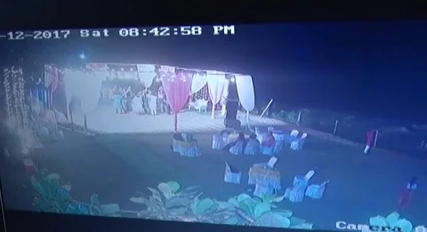 Dramatic moment Cyclone Ockhi disrupts beach wedding Stock Footage 109254313
