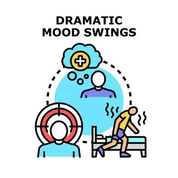 Dramatic mood swings concept illustration for mental health Illustrazione stock