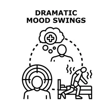 Dramatic mood swings concept illustration for mental health Illustrazione stock