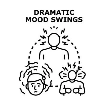 Dramatic mood swings vector conceptual illustration Illustrazione stock