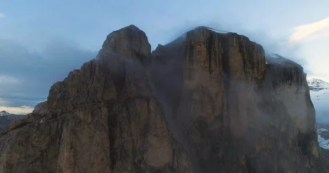 Dramatic Moody Mountain Top Sella Towers Italy Dolomites Stock Footage 127142857