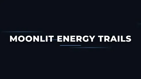 Dramatic moonlit energy trails cinematic title card intro graphic on dark b.. Stock Footage 337656723