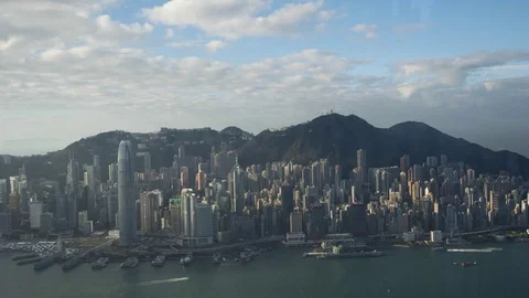 Dramatic motion timelapse of Hong Kong cityscape Stock Footage 91458903
