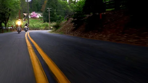 Dramatic Motorcycle Tilt Up Video stock 119991426