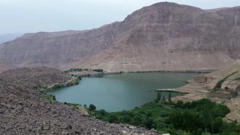 Dramatic Mountain Landscape Above Aab Poda River Afghanistan Stock Footage 345634408