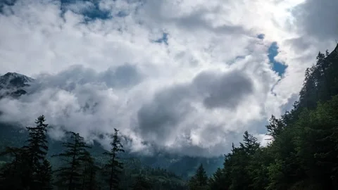 Dramatic Mountain Landscape with Clouds Stock Footage 303906874