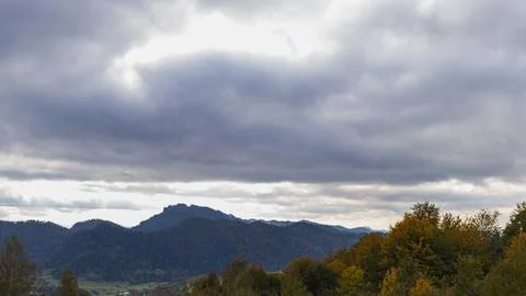 Dramatic mountain landscape with cloudy sky Photos