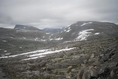 Dramatic mountain landscape in Scandinavia Stock Photos