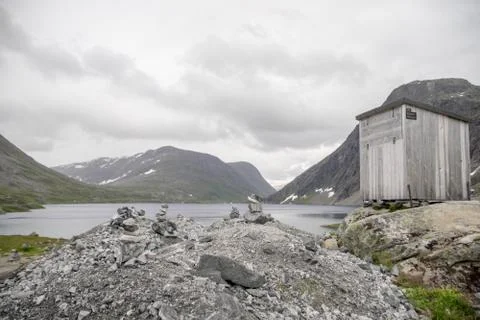 Dramatic mountain landscape in Scandinavia Stock Photos