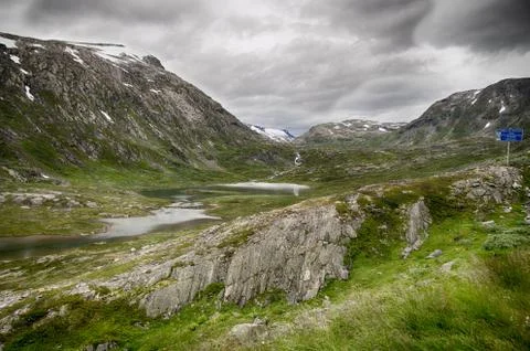 Dramatic mountain landscape in Scandinavia Stock Photos