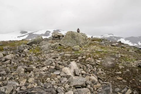 Dramatic mountain landscape in Scandinavia Stock Photos
