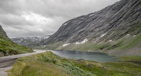 Dramatic mountain landscape in Scandinavia Stock Photos
