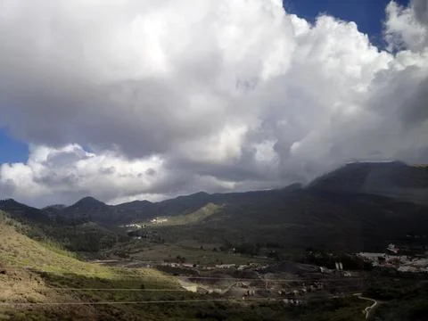Dramatic mountain landscape with storm clouds Stock Photos