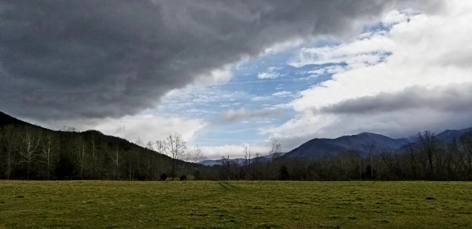 Dramatic Mountain Pasture Sky Stock Photos