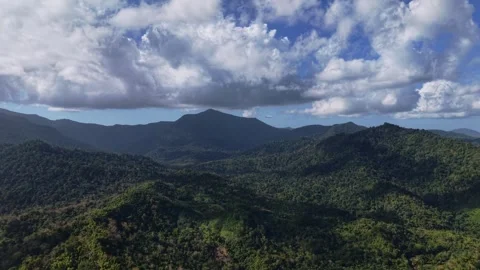Dramatic Mountain Peak and Jungle Ridges of Palawan Interior Range Stock Footage 331589617