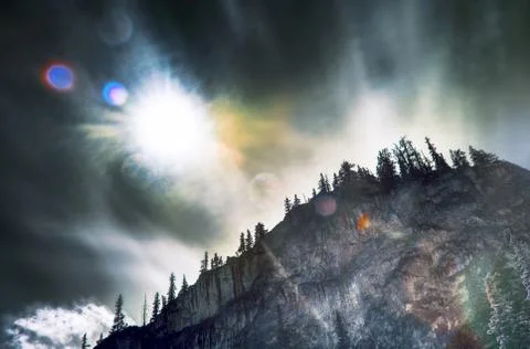 Dramatic mountain peak Stock Photos