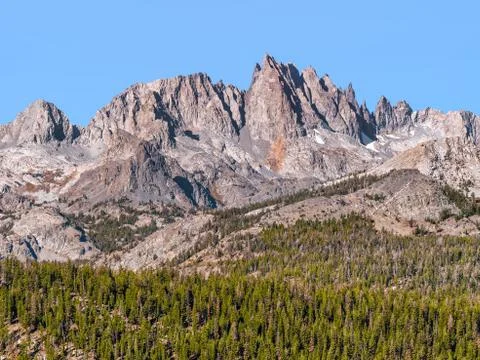 Dramatic mountain terrain of the High Sierras in California 스톡 사진