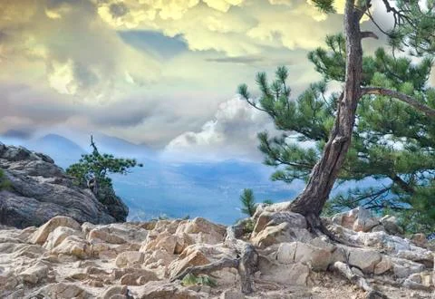 Dramatic mountain view Stock Photos