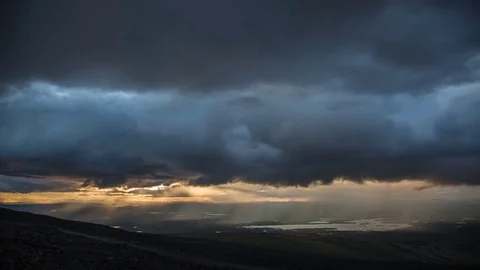 Dramatic Mountains Cloudy Rainy Time Lapse Video stock 83638367
