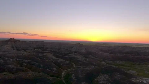 Dramatic Mountains in Sunrise in the Badlands Stock Footage 75872038