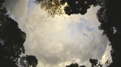 Dramatic moving cloud from sunset to blue hour time lapse. Stock Footage 49575349