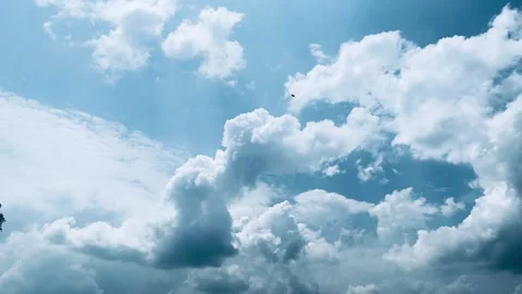 Dramatic Moving Clouds in Blue Sky Timelapse Stock Footage 342145660