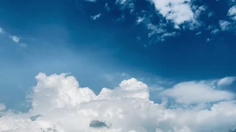 Dramatic Moving Clouds in Blue Sky Timelapse Stock Footage 342145661